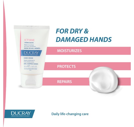 دوكراي كريم إكتيان لليدين 50مل  Ducray Ictyane Hand Cream 50ml