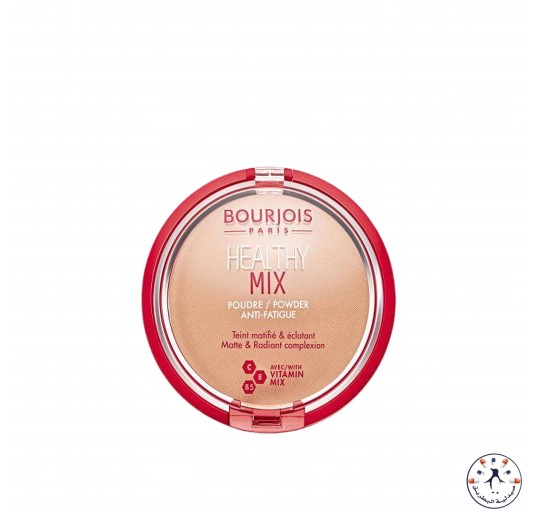 برجوا هيلثي مكس بودرة مقاومة لارهاق البشرة بيج غامق رقم 3   Bourjois Healthy Mix Anti-Fatigue Powder, 03 Beige rosé, 10g