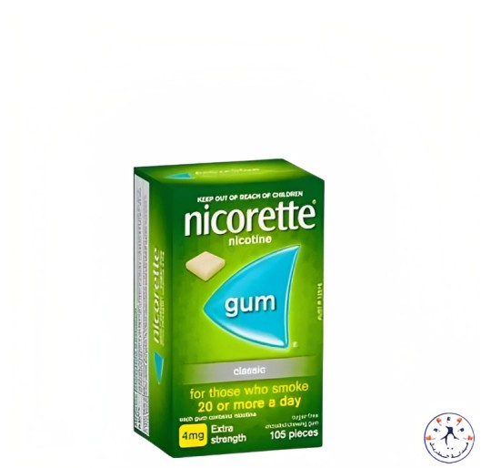 علكه نيكوريتي للإقلاع عن التدخين Nicorette gum 4 mg