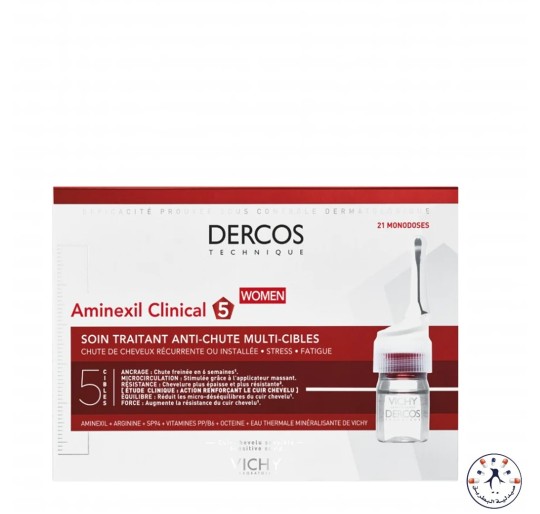 فيشي ديركوس أمينيكسيل كلينكال 5 لعلاج تساقط الشعر للنساء 21x 6 ملل Dercos Aminexil Clinical 5 for hair loss 