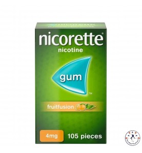 علكة النيكوتين للمساعدة في الإقلاع عن التدخين بالفاكهه Nicorette nicotine with fruit fusion 