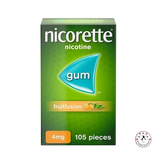 علكة النيكوتين للمساعدة في الإقلاع عن التدخين بالفاكهه Nicorette nicotine with fruit fusion 